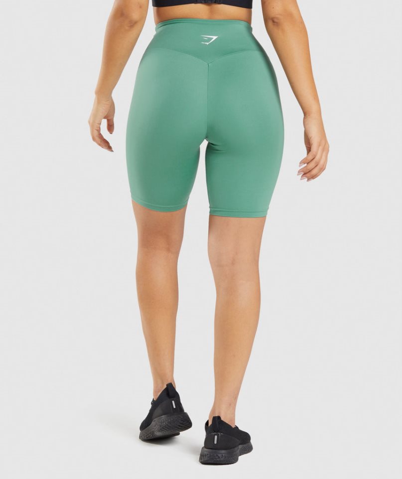 Women's Gymshark Training Cycling Shorts Green | CA 583NDA